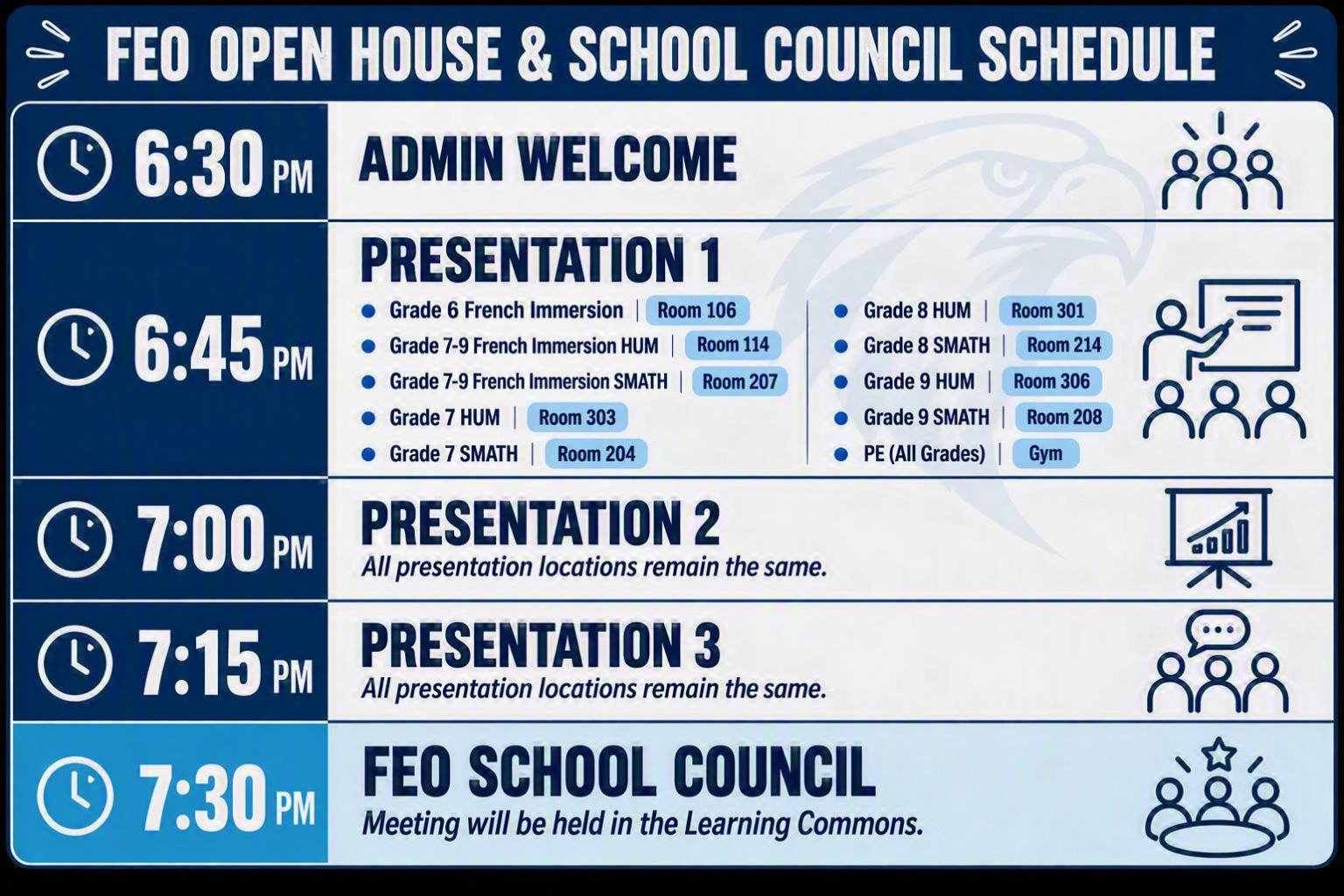 Open House Schedule