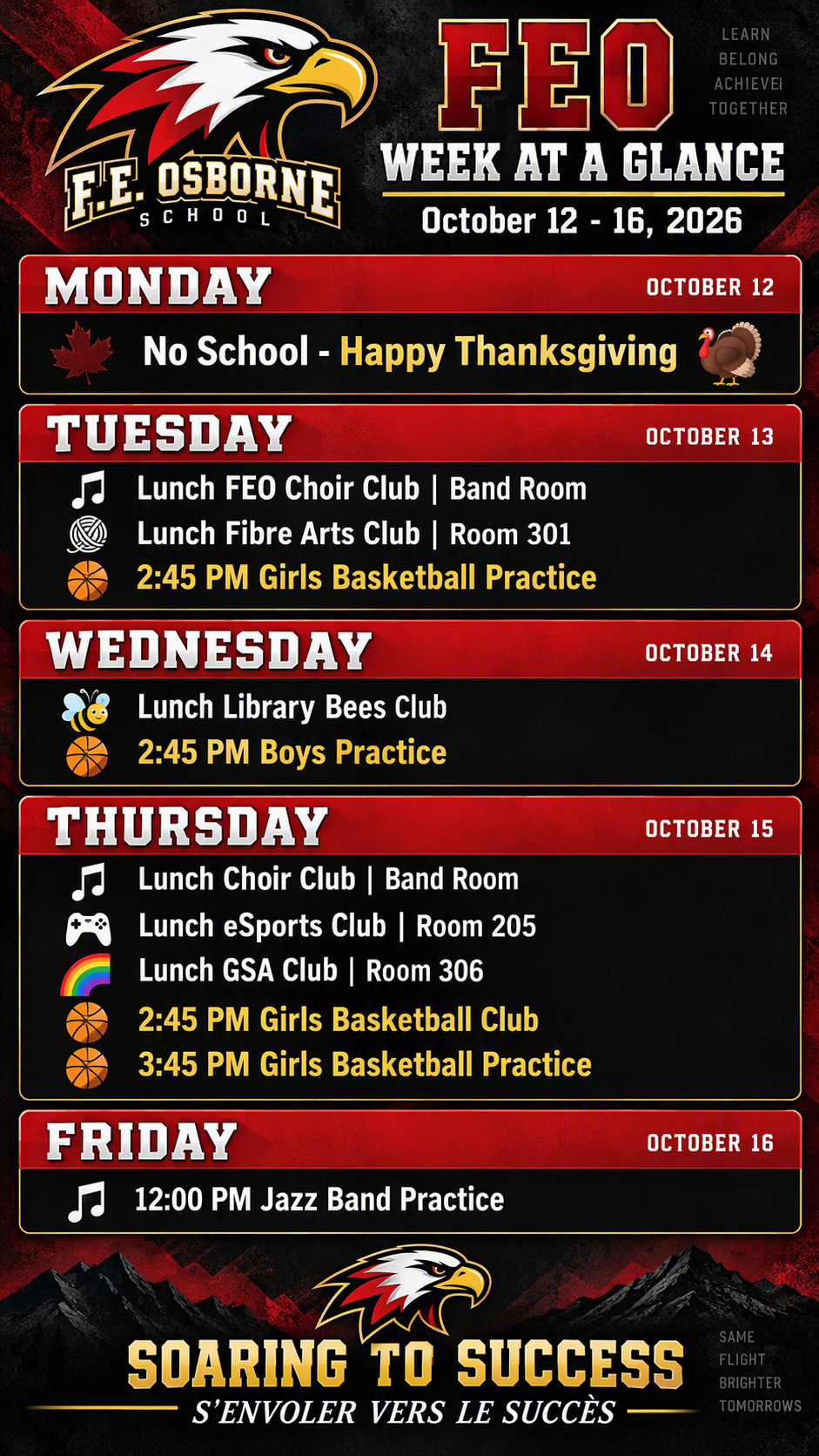 Week at a Glance Oct. 12 16