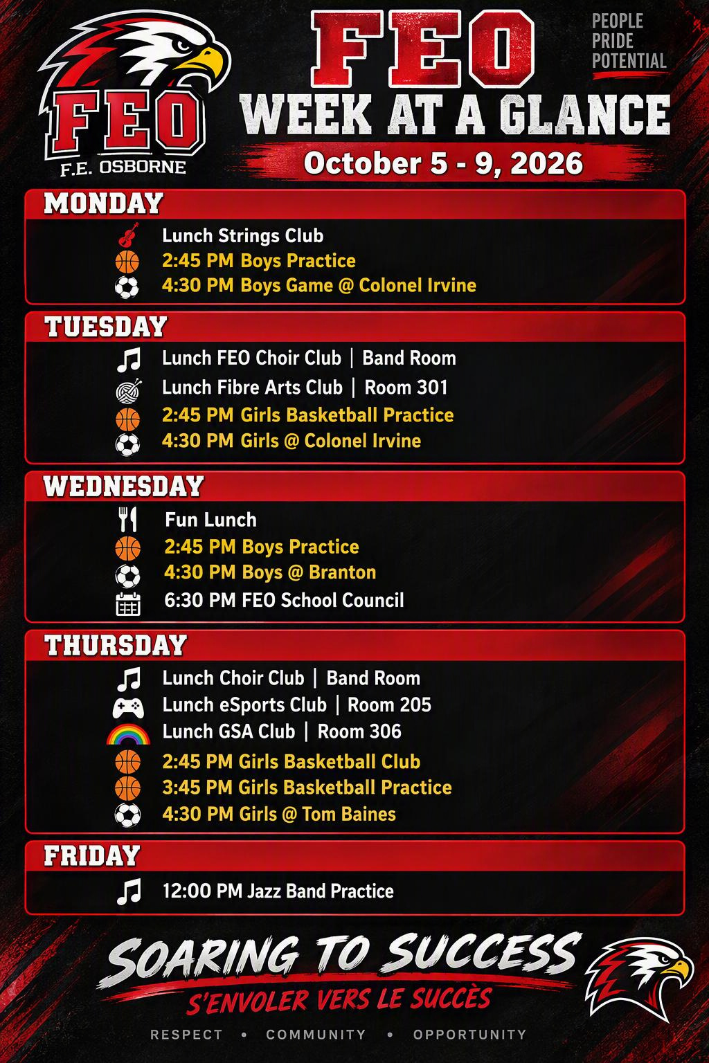 Week at a Glance Oct. 5 9